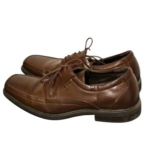 Robert David Brown Square TOE Lace Up‎ Dress Shoe Mens 10.5 Vegan Leather